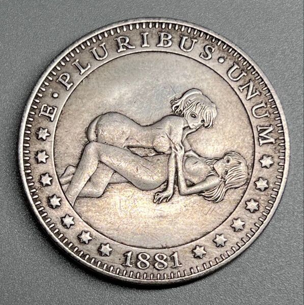 1881年 アメリカ古銭 イーグル 大型銀貨 1ドル コイン モルガン 裸女