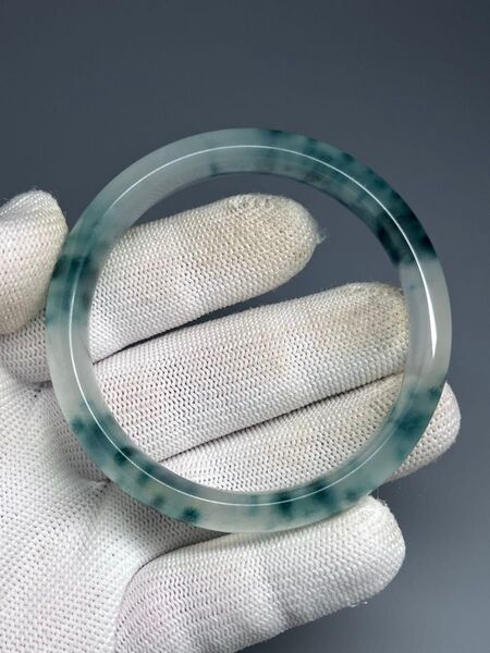 中国美術 バングル ブレスレット 天然石 腕輪 アクセサリー 翡翠 内径57mm