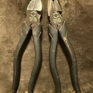 FUJIYA フジ矢 黒金 ニッパー ペンチ 2本セット 中古品 3000N-200BG 700N-175BG