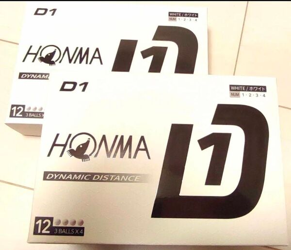 本間ゴルフ D1 ゴルフボール 2ダース ホワイト 2024年モデル 新品