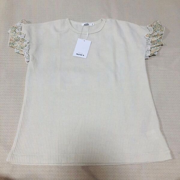 140cm ペアマノン女の子袖フリルTシャツ 新品