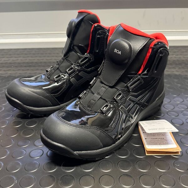 アシックス 安全靴 CP304 26.5cm 限定ブラック 未使用 エナメル パテント Boa ウィンジョブ スニーカー