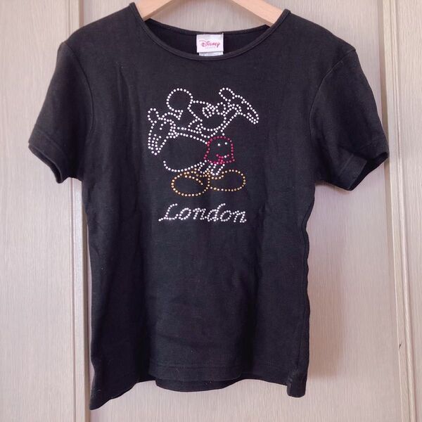 【Disney】海外 ロンドン ディズニーストア Tシャツ 半袖 ミッキー ブラック 半袖Tシャツ ストーン London 黒