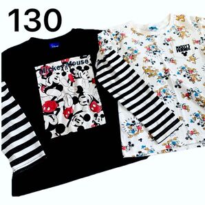 ミッキー 長袖 Tシャツ ロンT 130