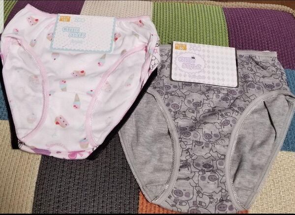 160cm 女の子 ショーツ パンツ 下着 4枚セット 新品未使用品 ショートケーキ ウサギ ロゴ