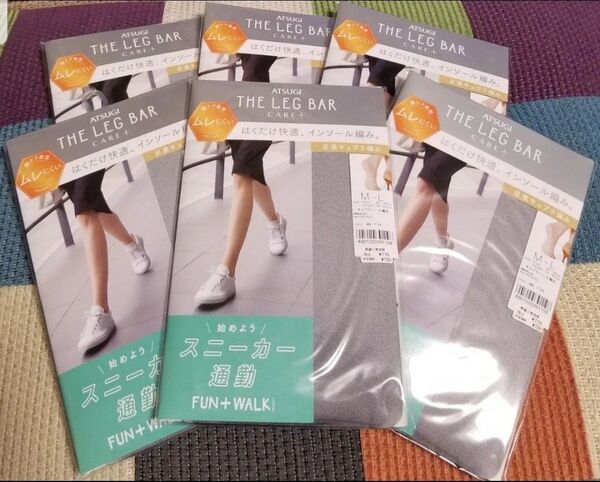 ATSUGI アツギ THE LEG BAR CARE+ M-Lサイズ脚ケア発想 ストッキング パンスト 6足 定価4620円