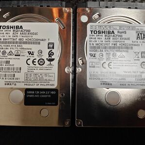 MQ01ACF050 ハードディスク SATA HDD 7200rpm 東芝製 TOSHIBA 500GB 2枚セット