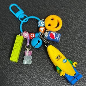 じゃらじゃらキーホルダー バナナ レゴ互換 レゴブロック バッグチャーム ペプシ