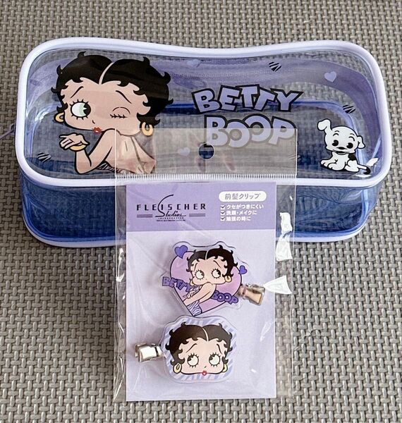 Betty Boop ベティちゃん ポーチ&前髪クリップ セット ベティブープ ペンケース 小物入れ