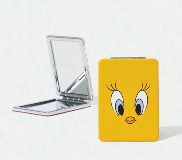 【新品】TWEETY コンパクトミラー 折りたたみ トゥウィーティー LOONYTUNES ルーニーテューンズ 手鏡