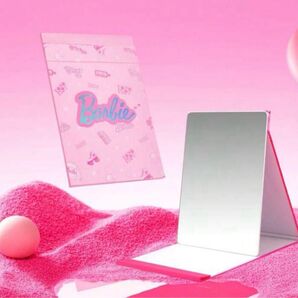 Barbie スタンドミラー ピンク 折りたたみ 海外限定品 バービー メイソウ miniso