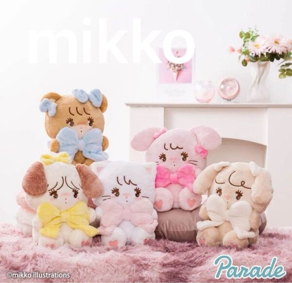 mikko characters 抱きしめおリボンぬいぐるみ 全種! & 豪華おまけつき いちごマスコット全種