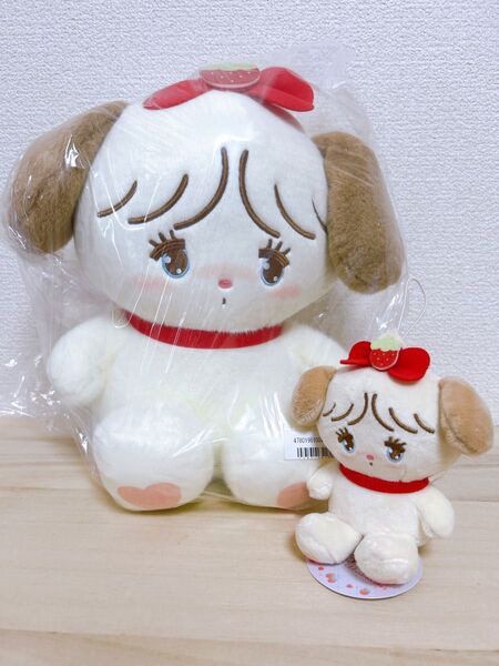 mikko いちごBIGぬいぐるみ & いちごマスコットぬいぐるみ スフレ