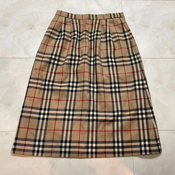 希少 Burberry's バーバリー ノバチェック 膝丈 スカート s 90s