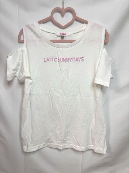 PINK-latte ピンクラテ 肩あき シャツ ホワイト 150 XS 半袖Tシャツ Tシャツ