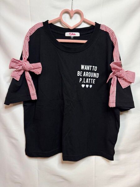 PINK-latte ピンクラテ Tシャツ ブラック 160 S 半袖Tシャツ