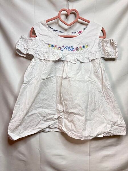 ALGY 肩あきトップス Tシャツ バックリボン 150cm S キッズ