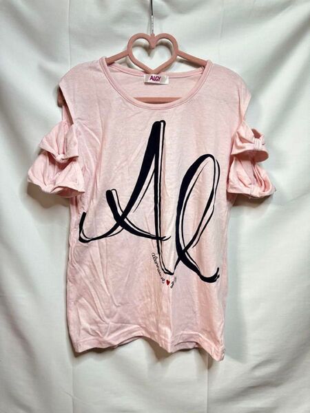 ALGY ピンク Tシャツ 肩リボン150cm S 半袖