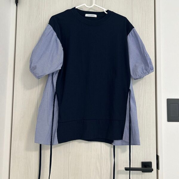 chocol raffine Tシャツ 半袖 プルオーバー カットソー トップス ネイビー半袖Tシャツ
