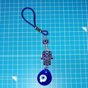 ナザールボンジュウ キーホルダー 魔除け お守り ブルー Y12