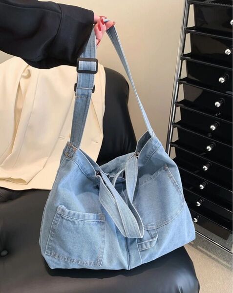 デニムブルー ショルダーバッグ バック 完売品 トートバッグ ハンドバッグ 肩掛け ショルダー バッグ