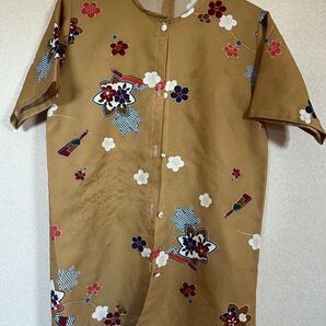 ダボシャツ ゴールド 花柄