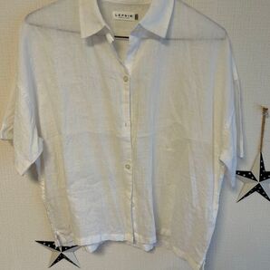美品LEPSIM リネンシャツ 白シャツ ホワイト Lサイズ