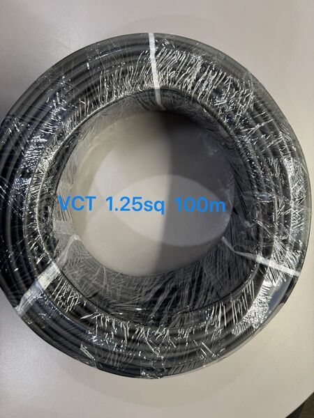VCT 1.25sq 2芯 100m 艶消し黒