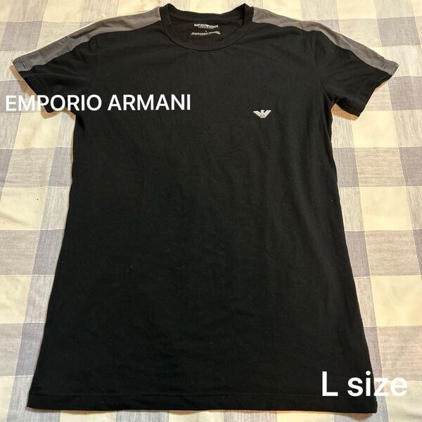 【新品未使用】EMPORIO ARMANI 半袖 半袖Tシャツ 黒 ブラック Tシャツ エンポリオアルマーニ