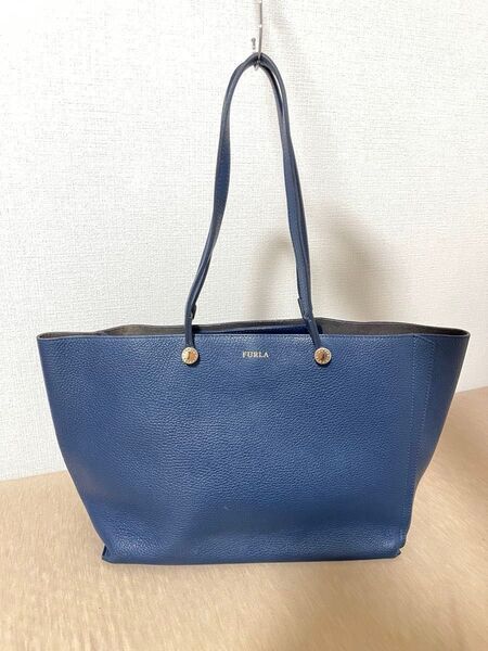 FURLA フルラ エデン トートバッグ ネイビー レザー A4