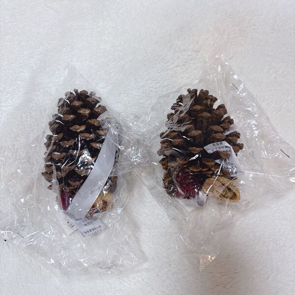 【新品未開封】パインコーンハンガー 2点セット 松ぼっくり クリスマス リース インテリア