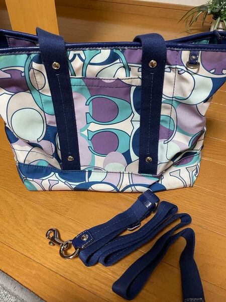 COACH コーチ トートバッグ ショルダーバッグ 2way シグネチャー柄 マルチカラー