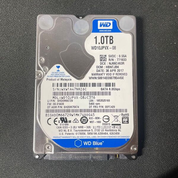WesternDigital HDD WD Blue 1TB WD10JPVX-08