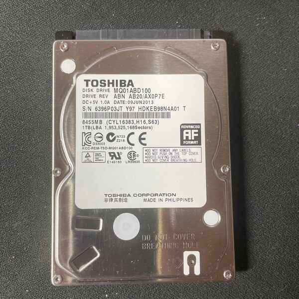 TOSHIBA 1TB HDD MQ01ABD100