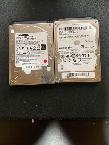 TOSHIBA 750GB SAMSUNG 750GB HDD 2個セット