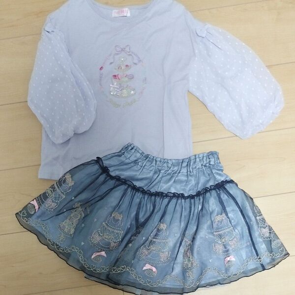 メゾピアノ マカロンタワー スイーツ Tシャツ 130 スカート 120