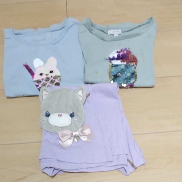 エニィファム 120 トップス スパンコール ねこ