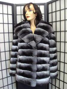  custom-made chinchilla fur fur * jacket shawl color 