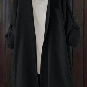ロングシャツ 黒 レディース