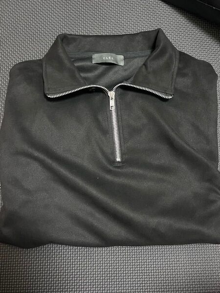 【CLEL】ハーフジップ デザイン 半袖プルオーバーTシャツ