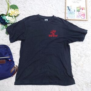 ユニクロ UNIQLO VERDY Tシャツ 半袖 カットソー(M)黒 垢 刺繍 綿100%