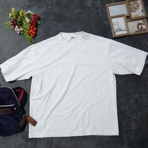 UNIQLO ユニクロ エアイズム Tシャツ カットソー 半袖 (XL)白 涼しい