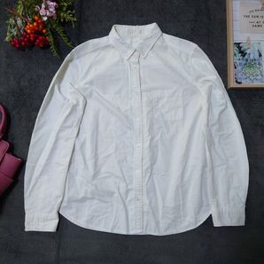 GU ジーユー 長袖シャツ(M)白 ボタンダウン