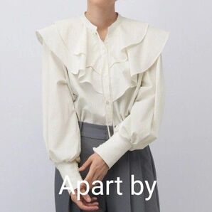 Apart by 洗える シワになりにくい フリル 長袖 ブラウス