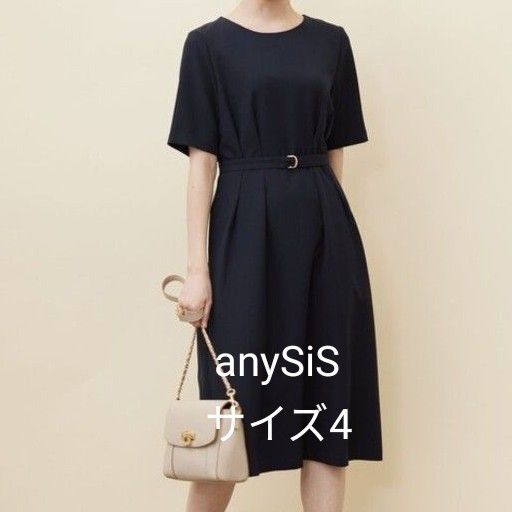 anySiS【UVカット / 接触冷感 / 吸水速乾】スマートビューティストレッチ ワンピース ネイビー 4 XL 大きいサイズ