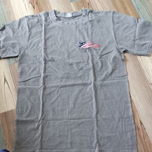 アメリカ国旗 プリントTシャツ グレー