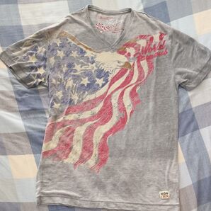 Replay VネックTシャツ アメリカ国旗 鷲 プリント
