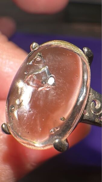 貴重!オールドストック 太古の水 複数 ウォーターインクリスタル SV925 リング 指輪 ピカピカテリ艶 大きめ楕円 オーバル