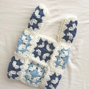 バッグ ハンドバッグ ハンドメイド 編み物 毛糸 グラニースクエア 手編み