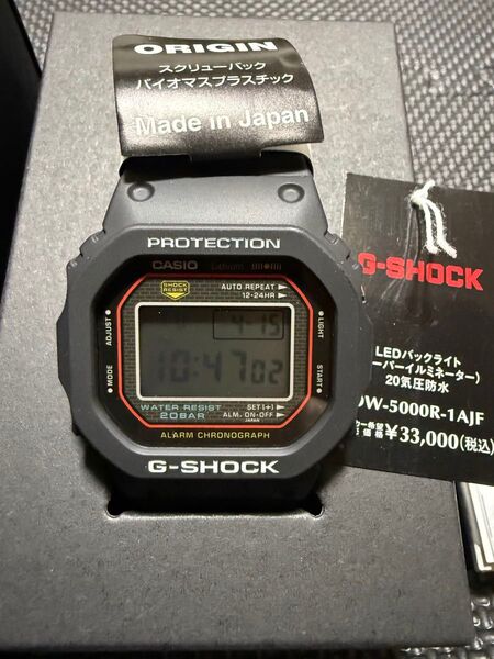 タグ付 G-SHOCK DW-5000R-1AJF 初代G-SHOCK 復刻モデル 初号機復刻 ジーショック カシオ CASIO